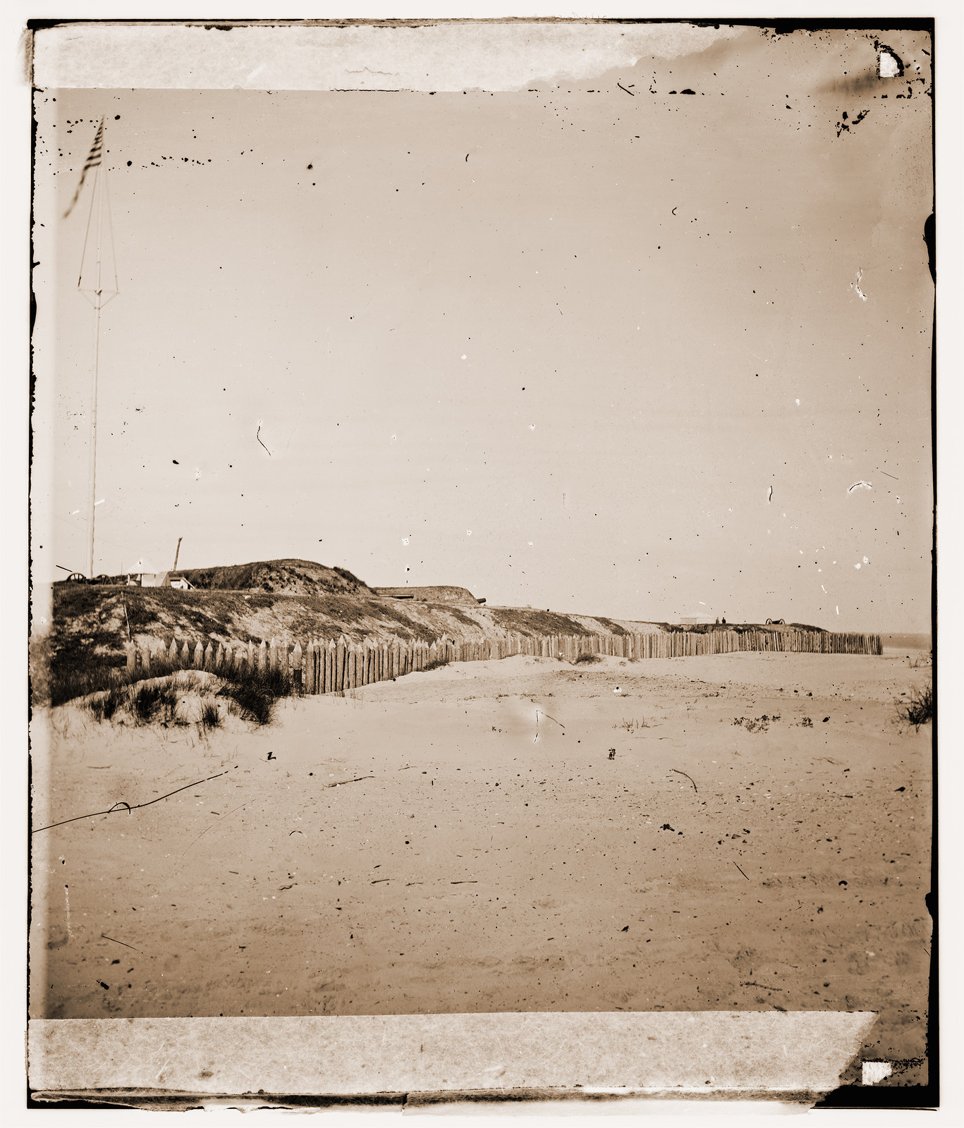 Charleston South Carolina (vicinity). View of Forts Wagner & Gregg on Morris Island, 1865 — historic photograph