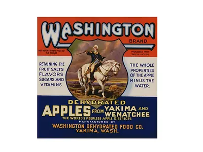 Washington Brand dehydrated apples crate label, Yakima, Wash.