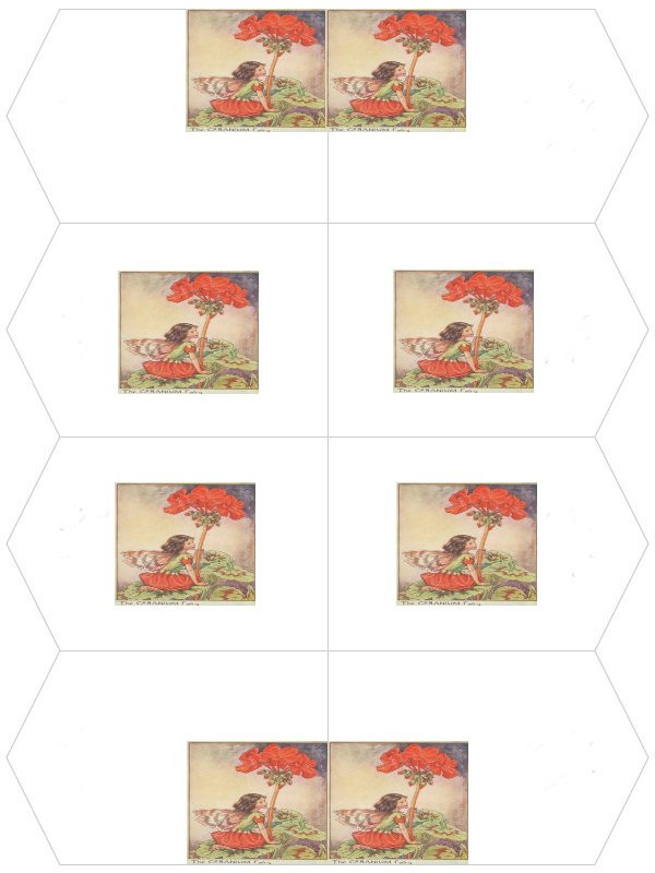 The Geranium Fairy gift tag sheet — historic image