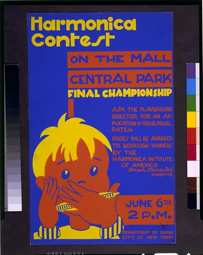 Harmonica contest on the mall Central Park Final championship.