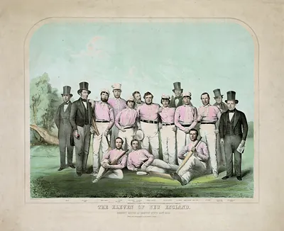 The Eleven Of New England Cricket Match At Boston, 1859
