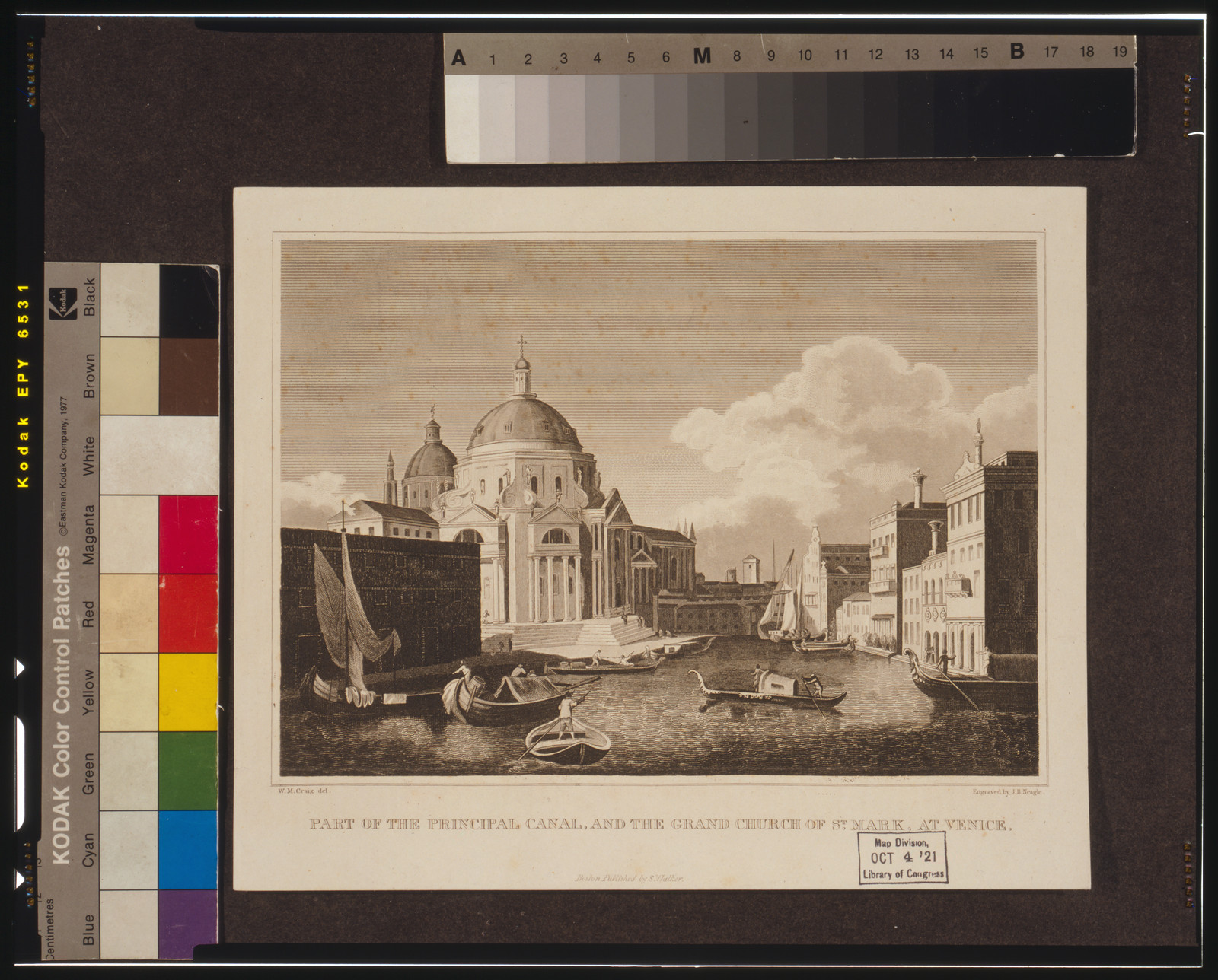 Part of the principal canal, and the grand Church of St. Mark, at Venice / W.M. Craig del. ; engraved by J.B. Neagle., [between 1830 and 1870] — antique engraving