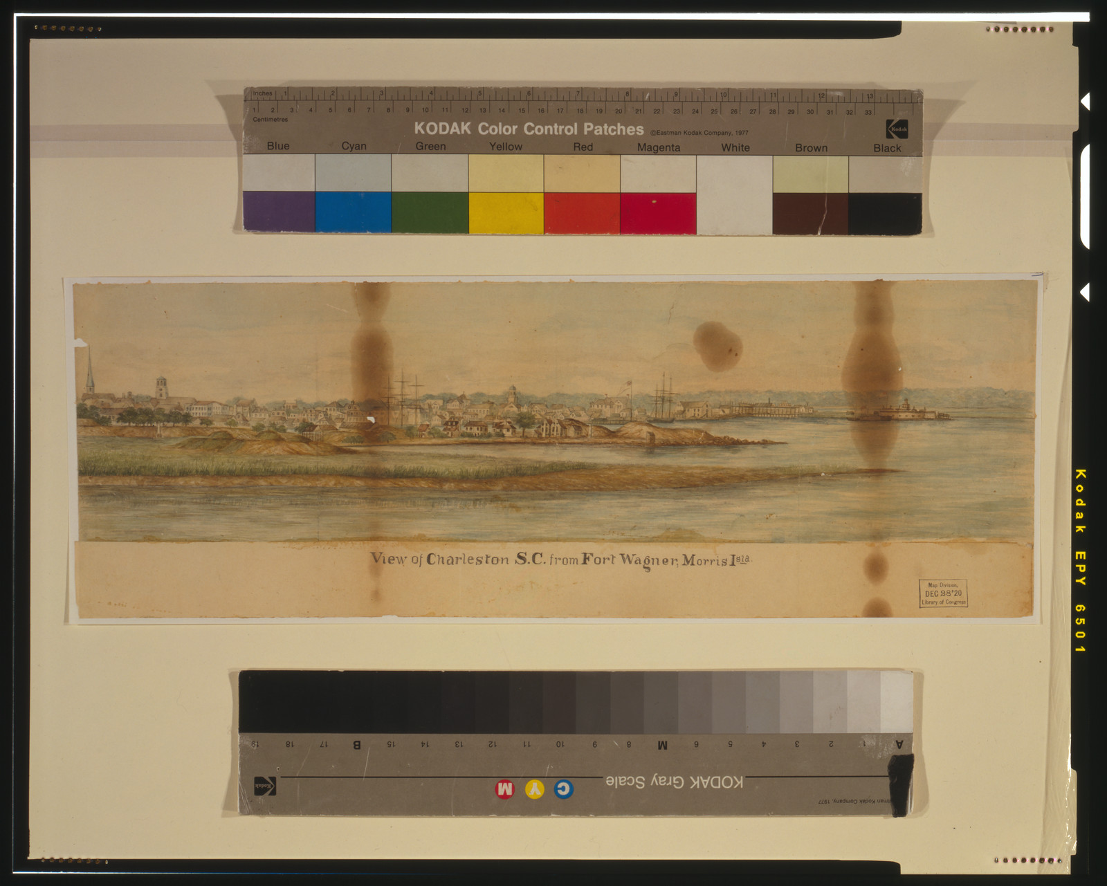 View of Charleston S.C. from Fort Wagner, Morris Isla, [18--?] — historic drawing