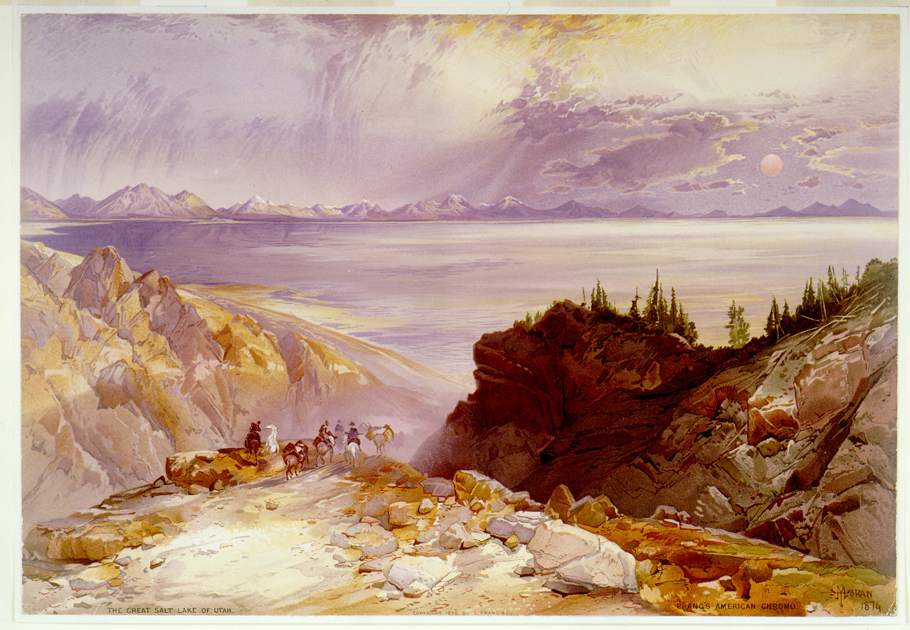 The Great Salt Lake of Utah / T. Moran., 1874, c1875. — antique lithograph