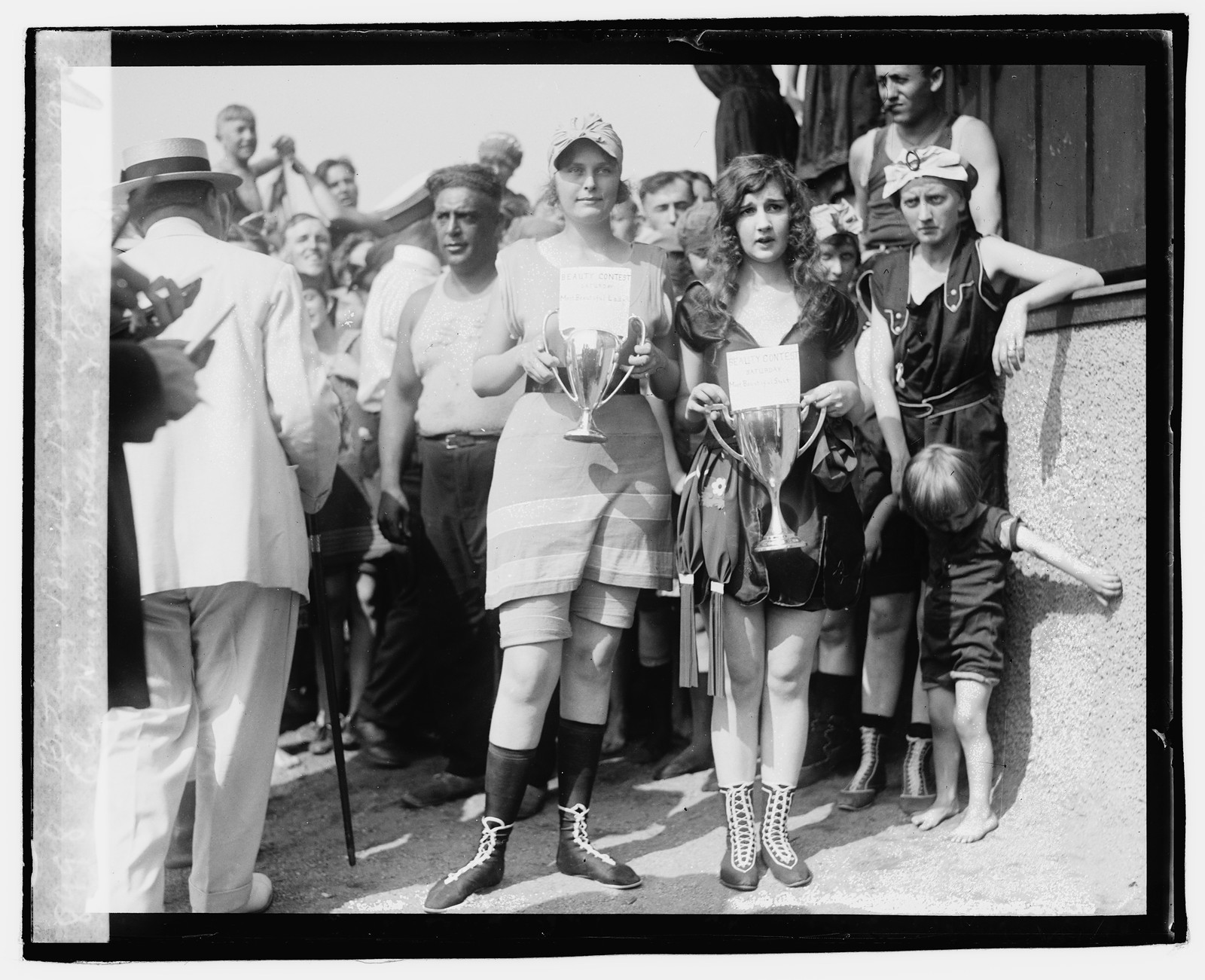 Bathing beach beauty contest, 1920, Eliz. Margaret Williams, Eliz. Roache, 1920 — historic photograph
