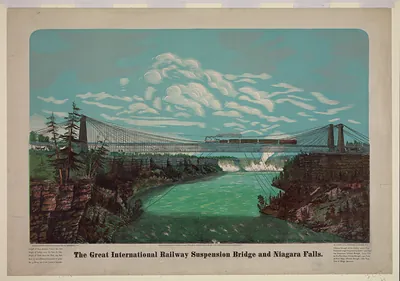The Great International Railway Suspension Bridge and Niagara Falls