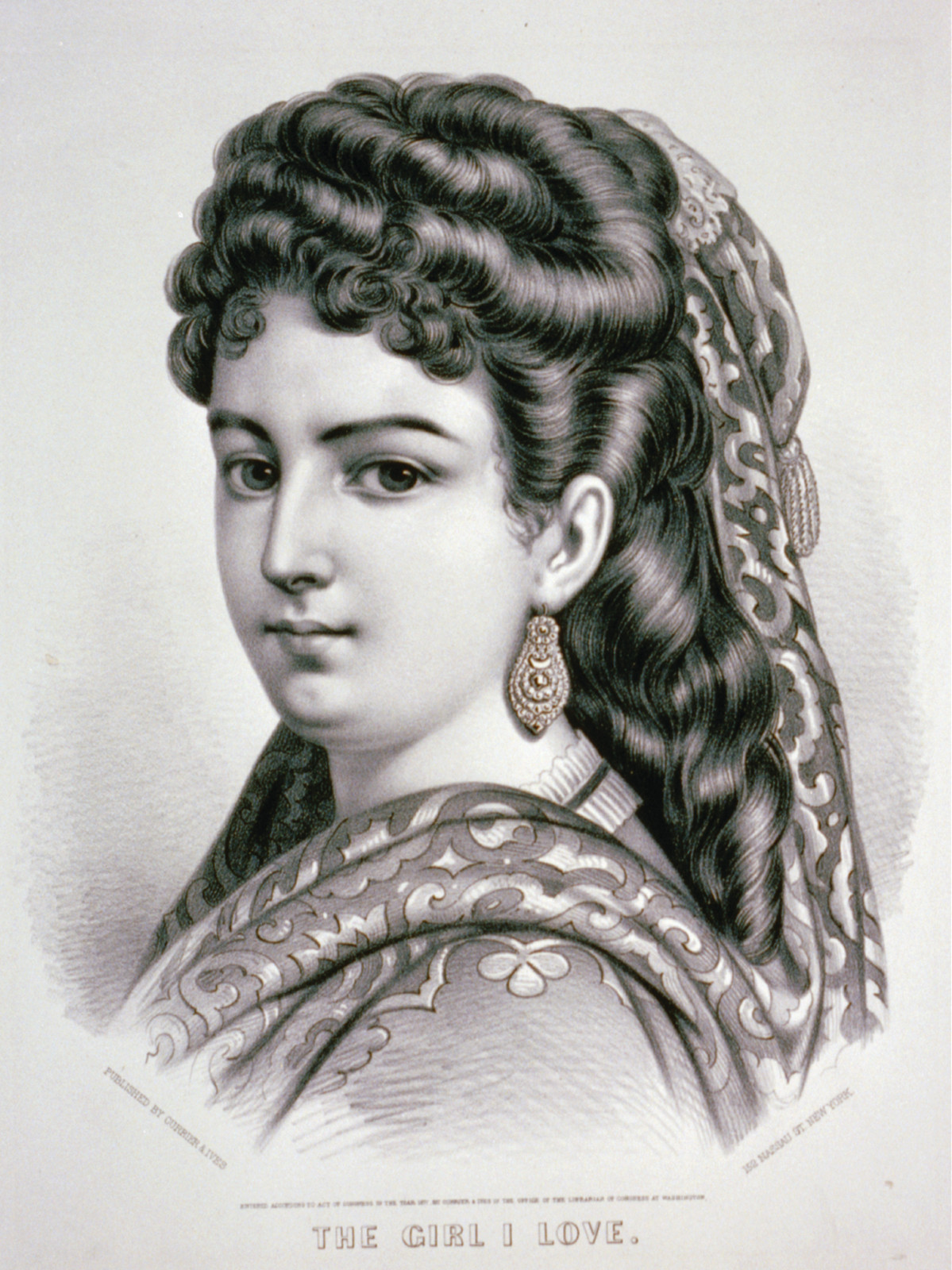 The Girl I Love, 1870 — antique lithograph