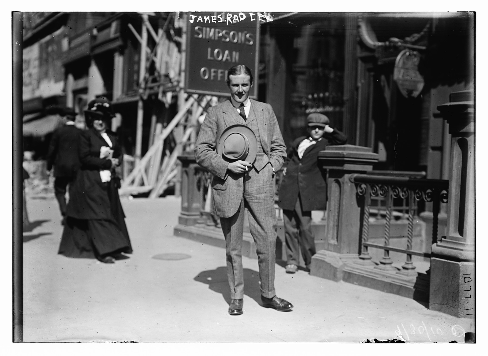Jas. Radley on street, New York, 9/30/10. — historic photograph