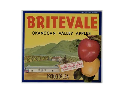 Britevale Okanogan Valley Apples crate label