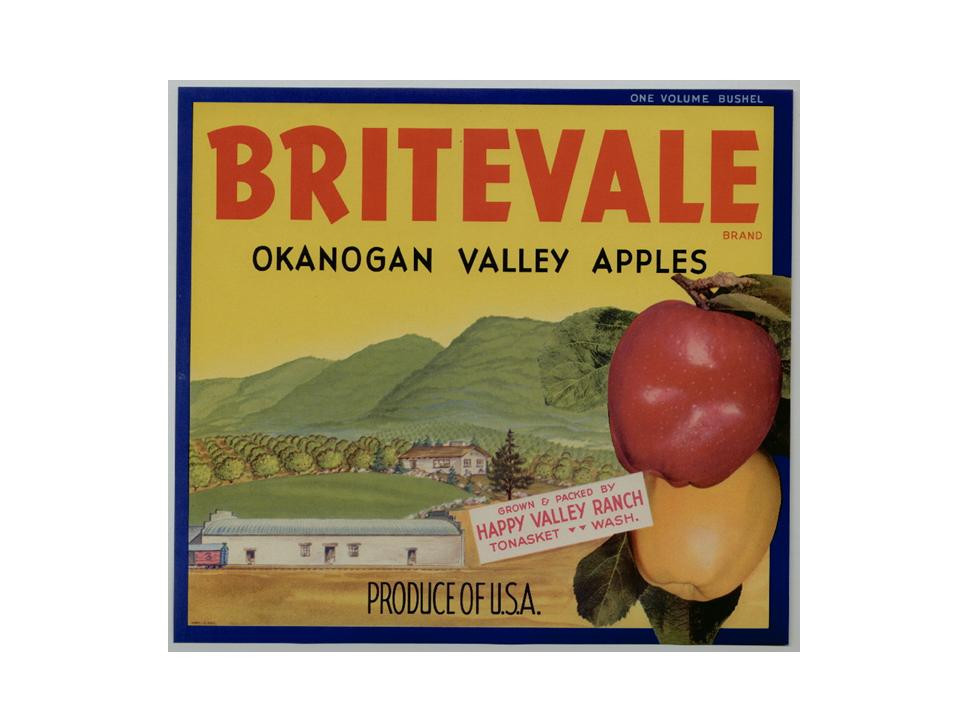 Britevale Okanogan Valley Apples crate label — historic image