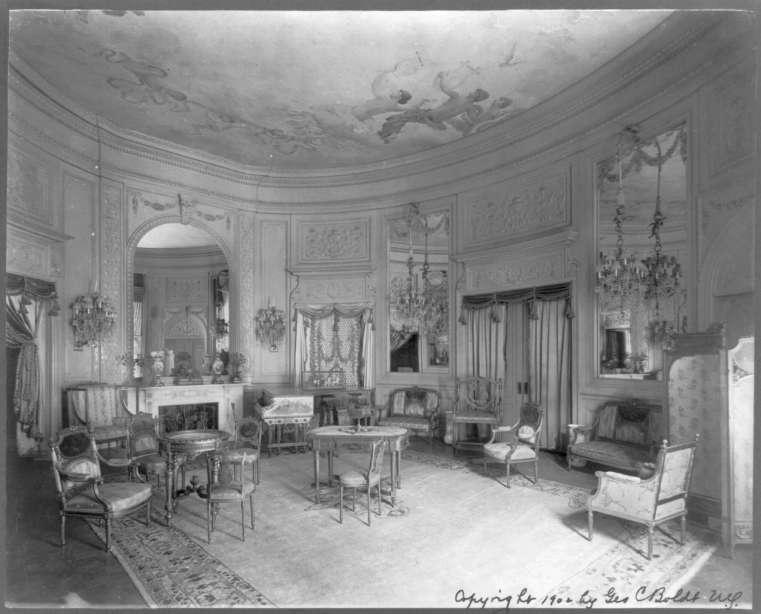 [Waldorf-Astoria Hotel, New York - interiors: Marie Antoinette room], c1902. — historic photograph