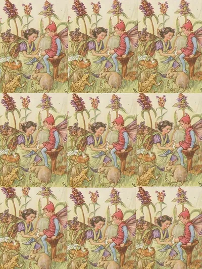 Forget-Me-Not Baby Fairy Wrapping Paper