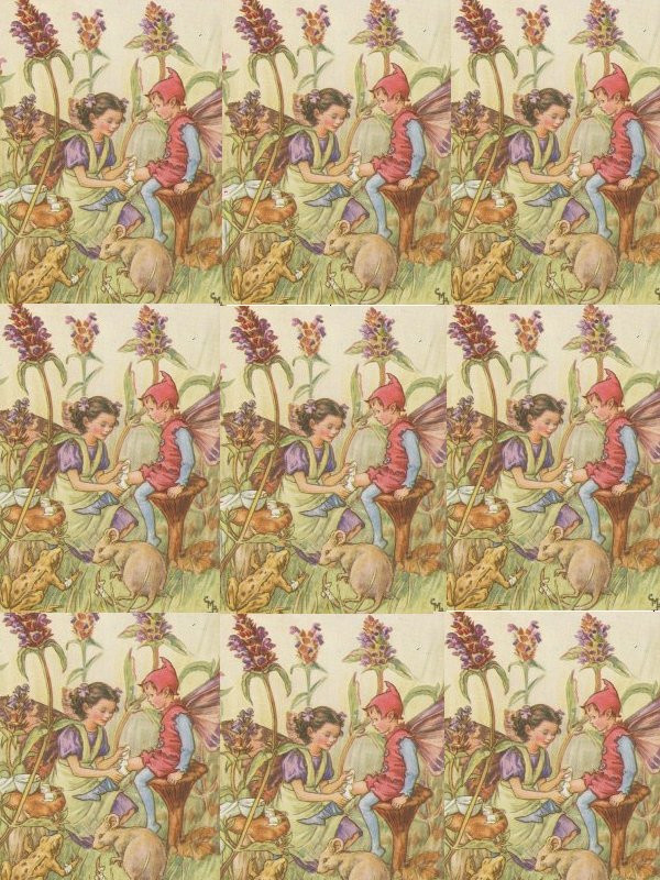 Forget-Me-Not Baby Fairy Wrapping Paper — historic image