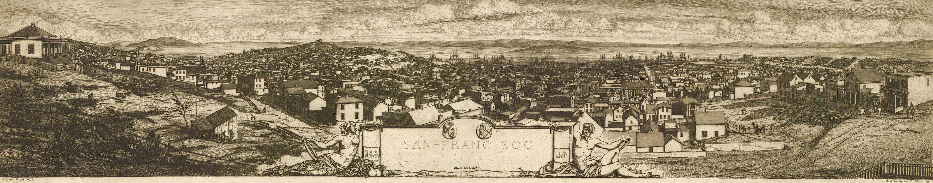 CA San Francisco 1855 ab MAP, 1855 — antique map