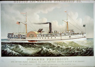 Steamer Penobscot: one of the fleet forming the line between Boston, Bangor & Mt. Desert