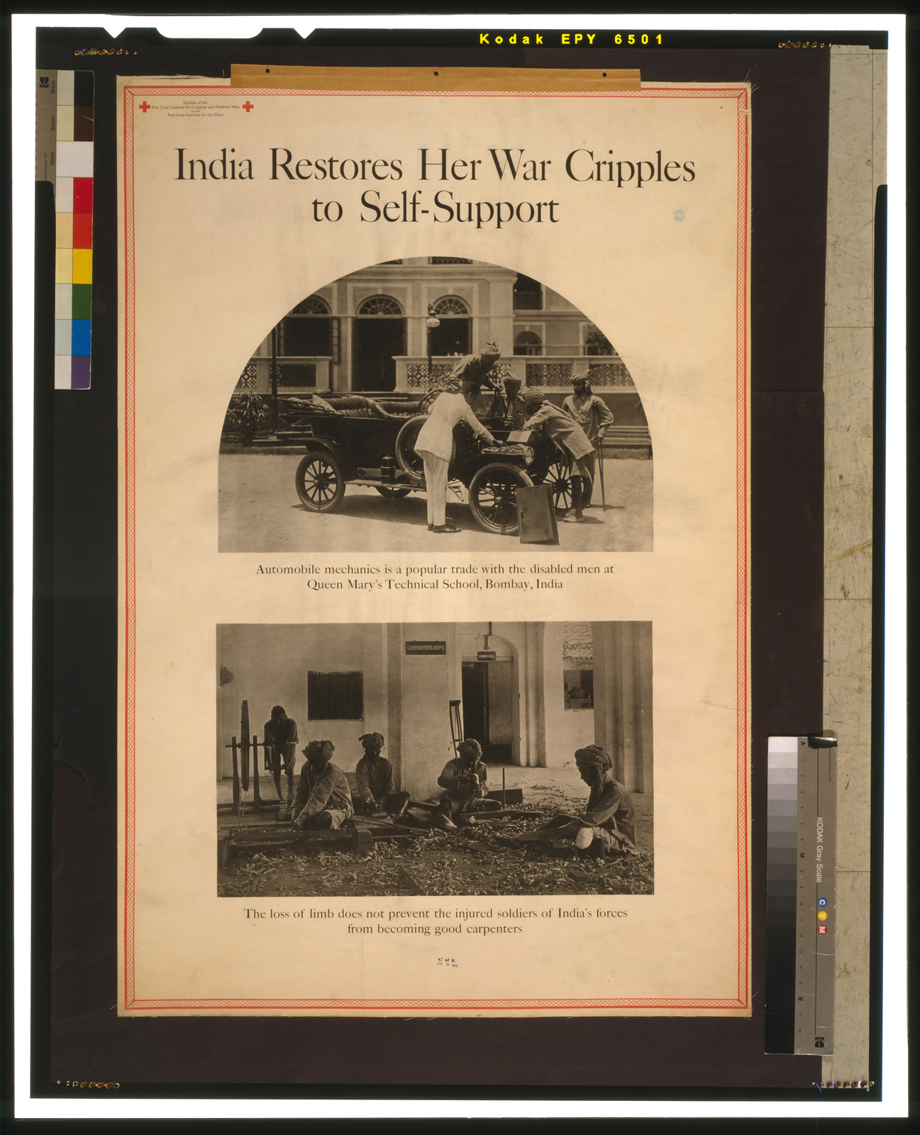 India restores her war cripples to self-support, 1919 — vintage poster