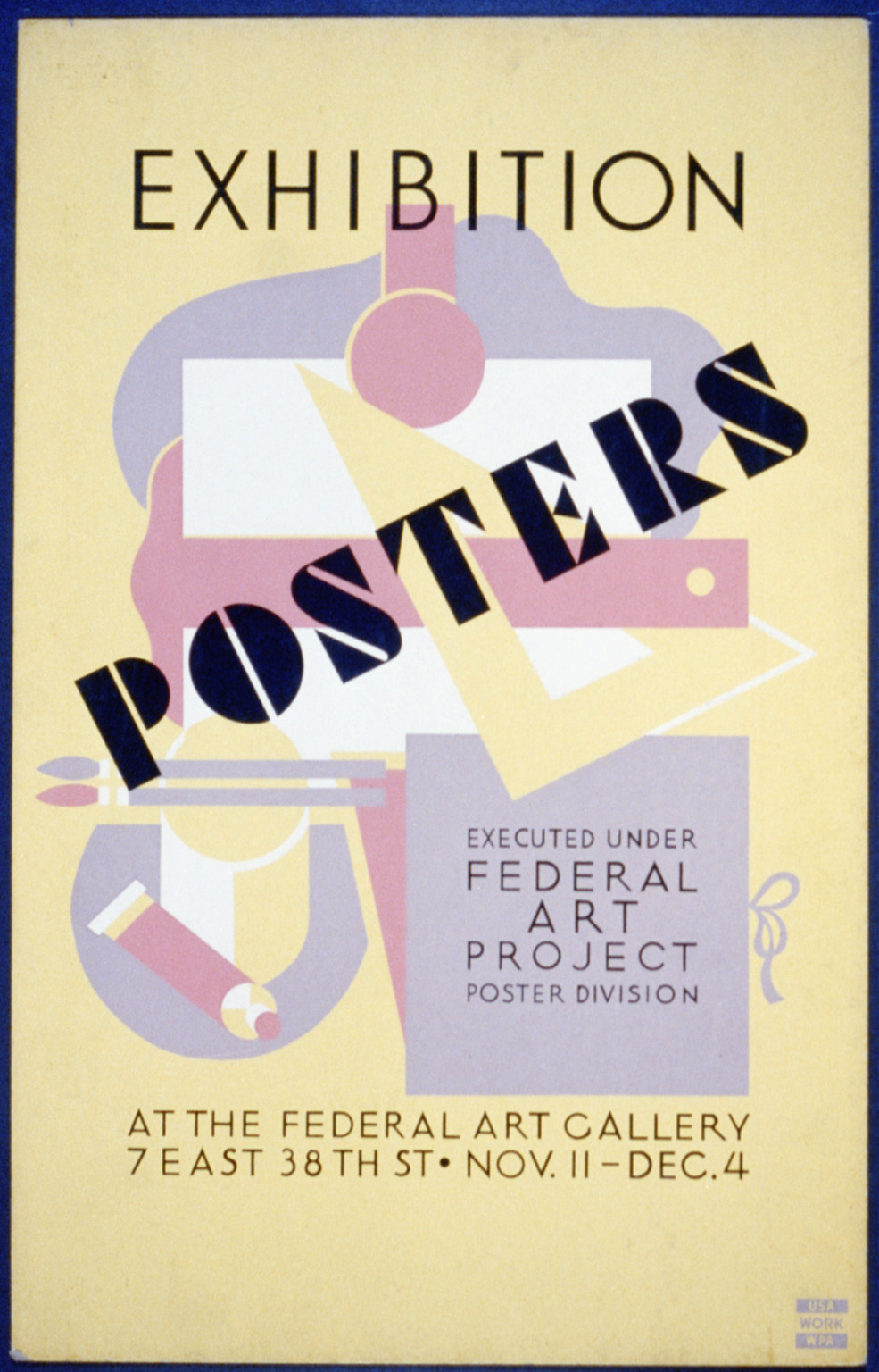 Posters exhibition Executed under Federal Art Project poster division., 1936 — vintage poster
