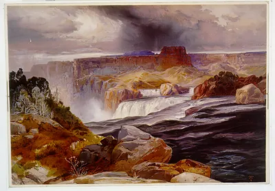 Great Falls of Snake River, Idaho territory / TM ; Prang's American Chromo.