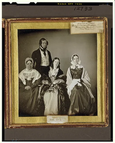 [Emlen Cresson, his mother Sarah Emlen Cresson, his wife Priscilla Prichett Cresson, and his mother-in-law Mrs. Edith Hatten Prichett in a group family portrait]