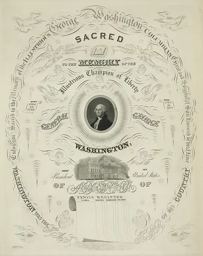 Sacred to the Memory of George Washington, Family Register
