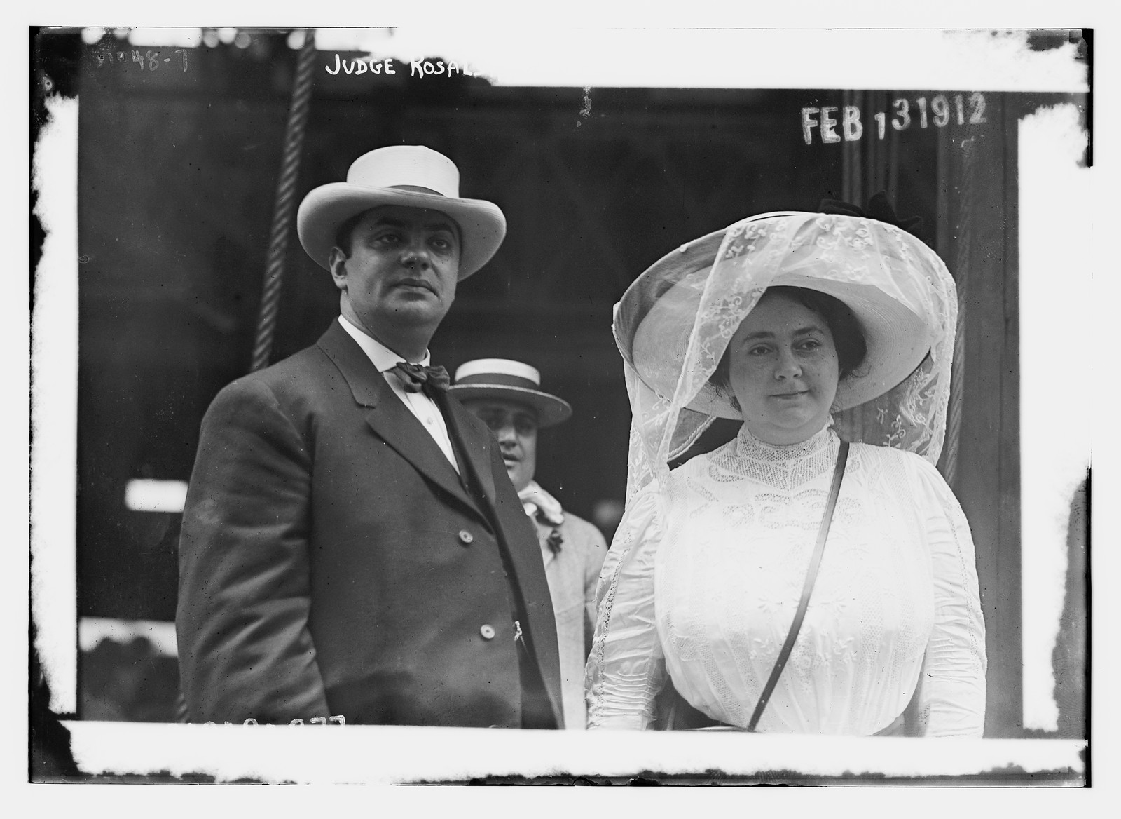 Judge Rosalsky and wife, Feb. 1912. — historic photograph