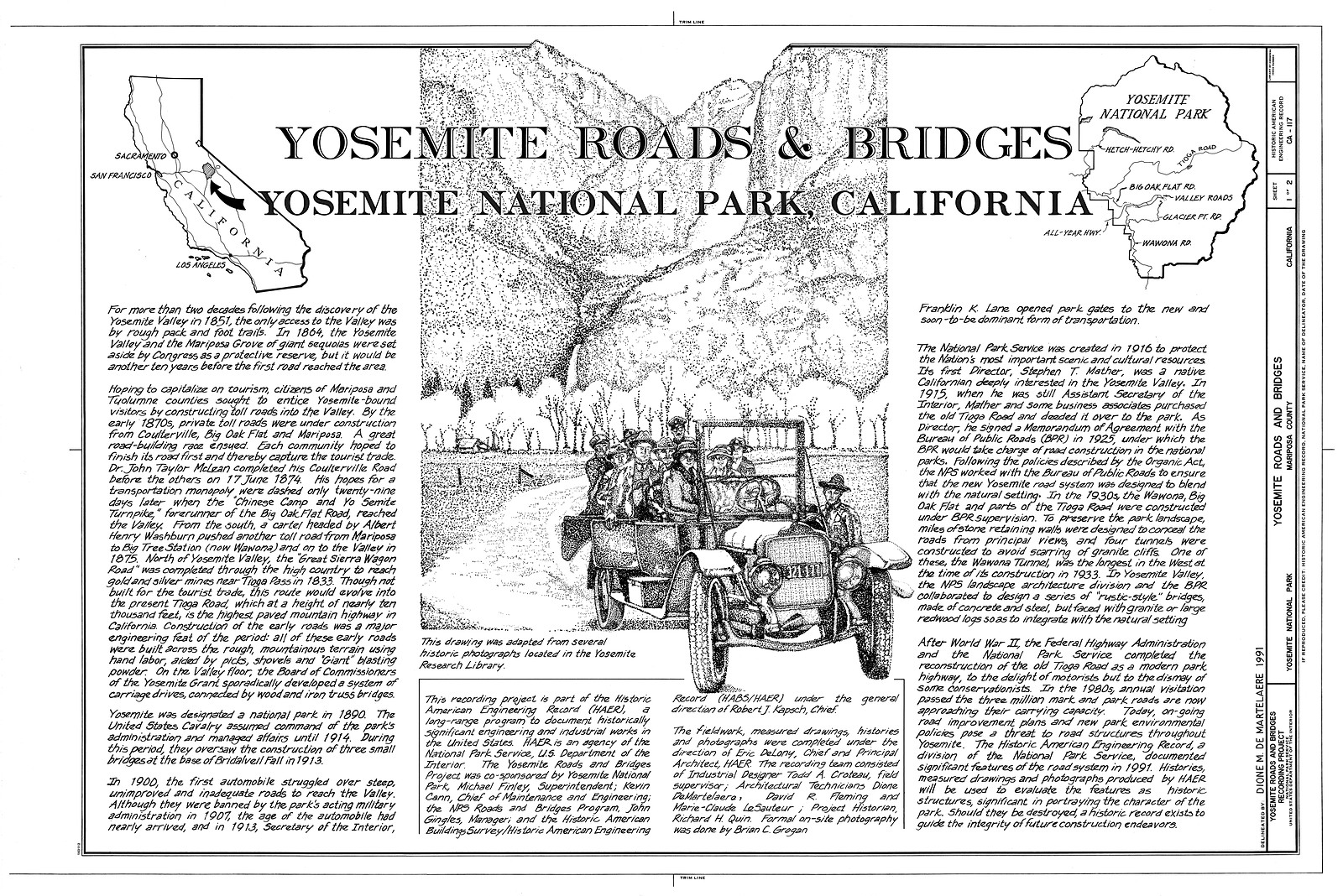 Yosemite Roads & Bridges, Yosemite National Park, California — historic image