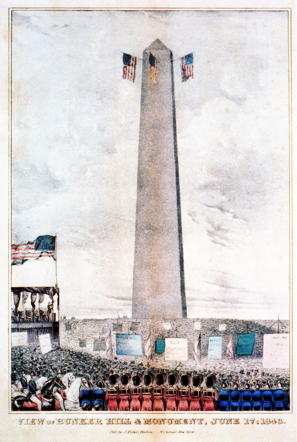 View of Bunker Hill & Monument, June 17, 1843 — historic image
