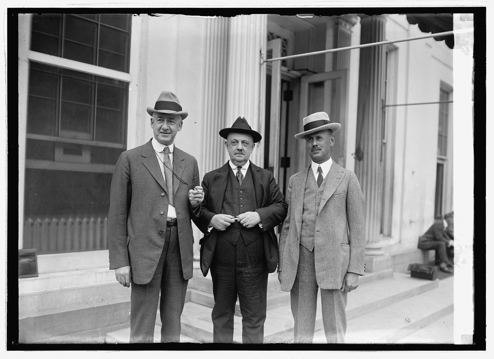 McKenzie Moss, Jas. B. Reynolds, Vernon W. Van Fleet, 9/20/23, [19]23 September 20. — historic photograph