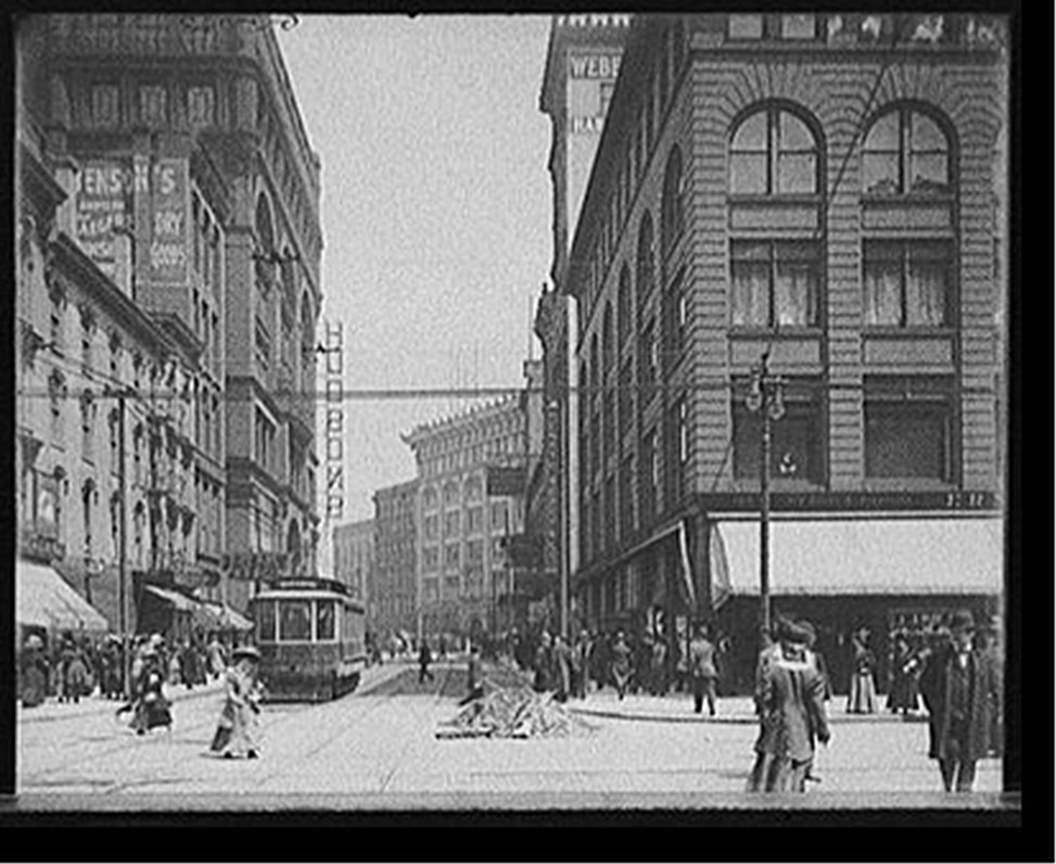 [Detroit, Mich., Gratiot Avenue from Woodward], [between 1900 and 1910] — historic photograph