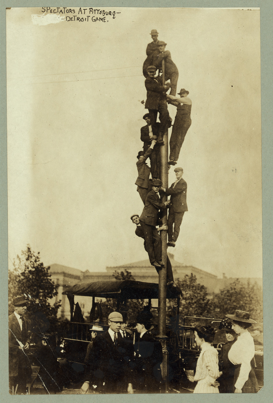 Spectators at Pittsburg-Detroit game — historic image