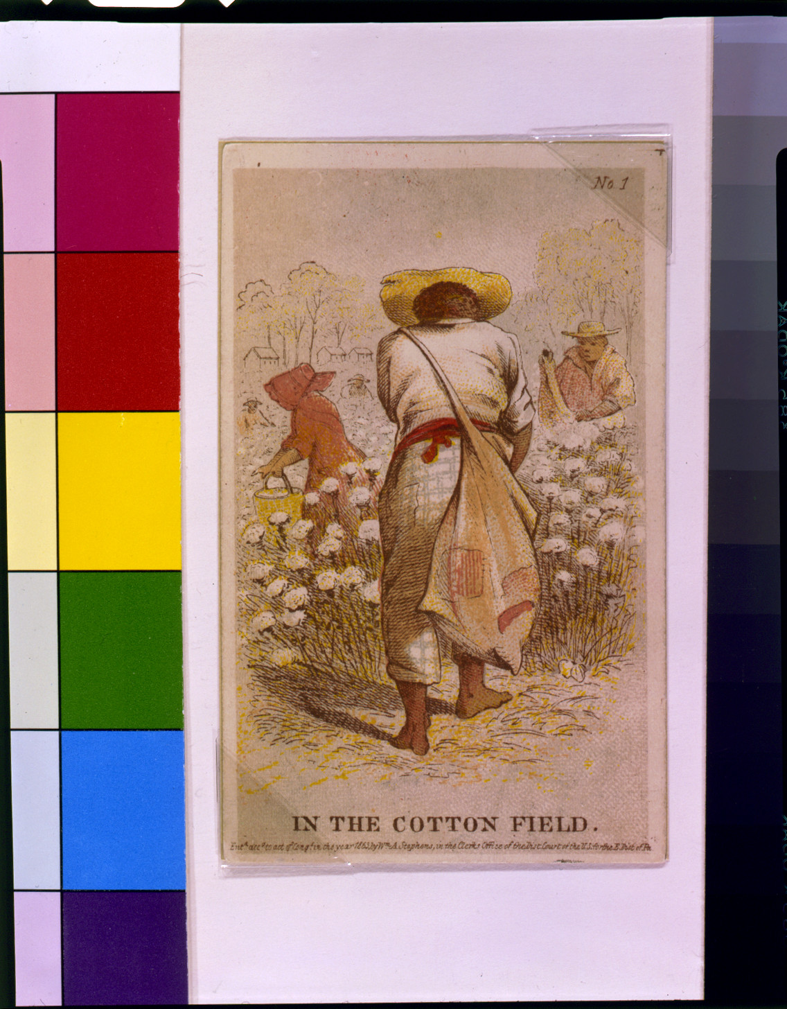 In the cotton field, c1863. — antique lithograph