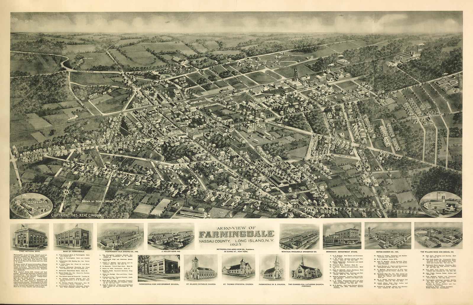 Famingdale, New York, 1925, 1925 — antique map