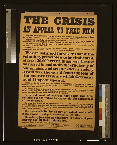 The crisis. An appeal to free men [...] / printed by David Allen & Sons, Ltd., Harrow, Middlesex.