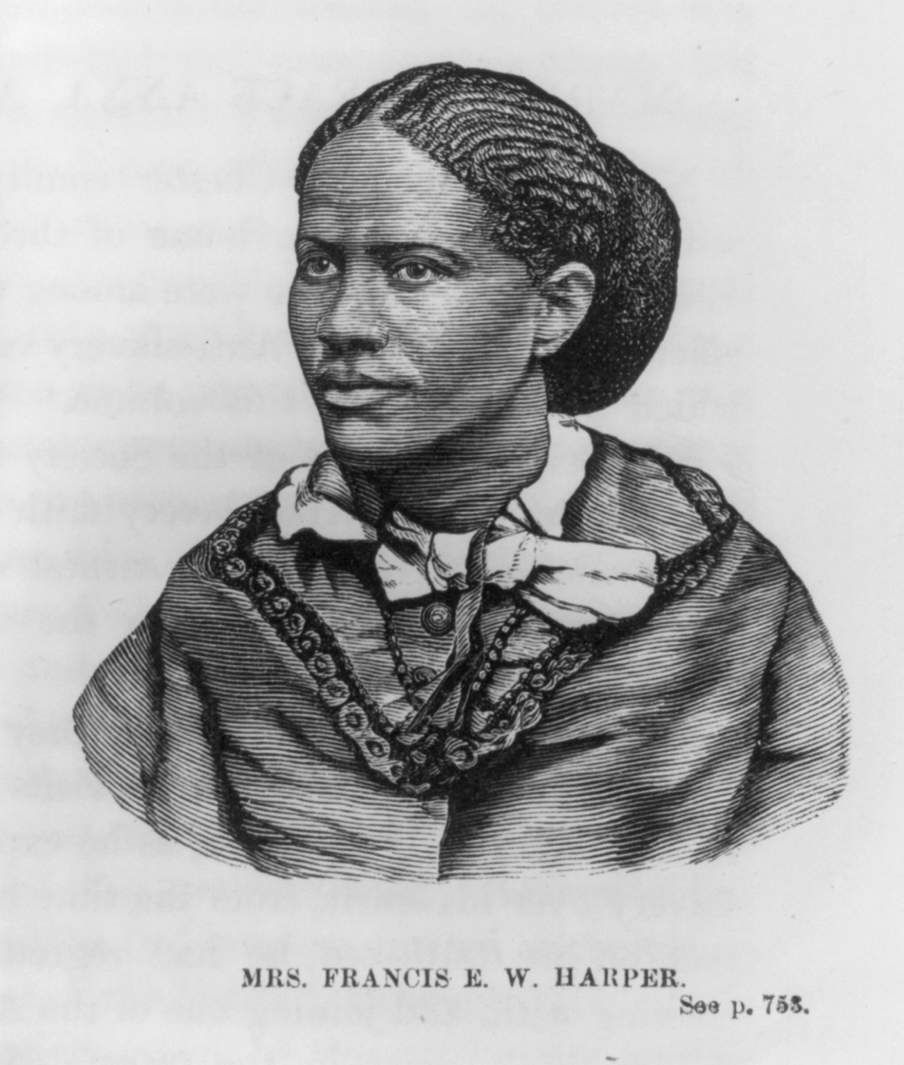 Frances Ellen Watkins Harper, 1825-1911, [no date recorded on caption card] — antique engraving