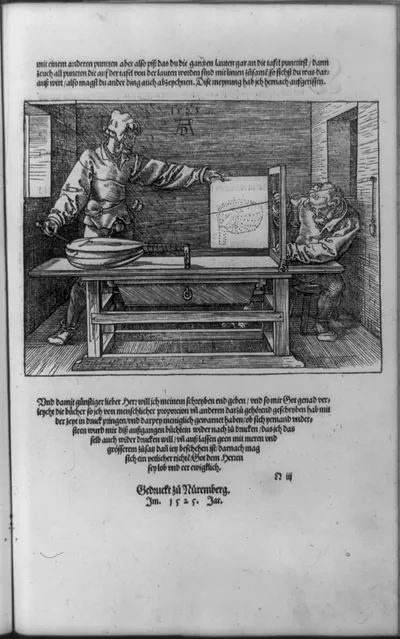 [Draftsman drawing a lute] / AD, 1525.