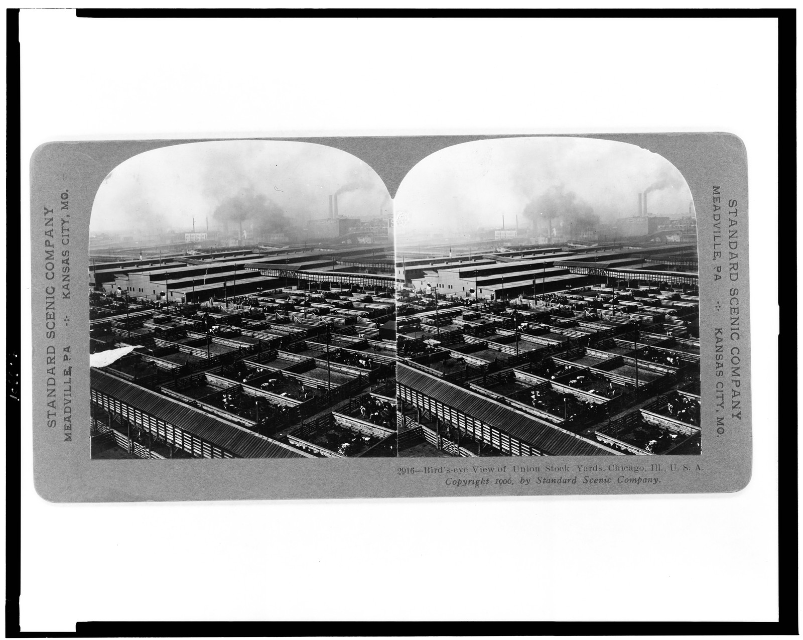 Bird's-eye view of Union Stock Yards, Chicago, Ill., U.S.A., Meadville, Pa. : Standard Scenic Company, c1906. — historic photograph