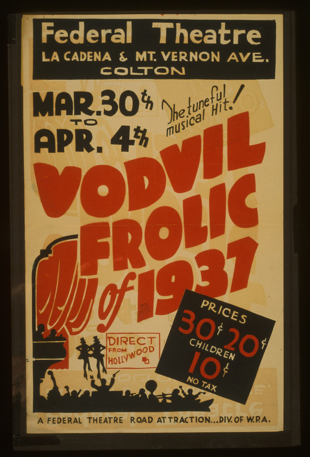 The tuneful musical hit! Vodvil frolic of 1937 - direct from Hollywood, 1937 — vintage poster