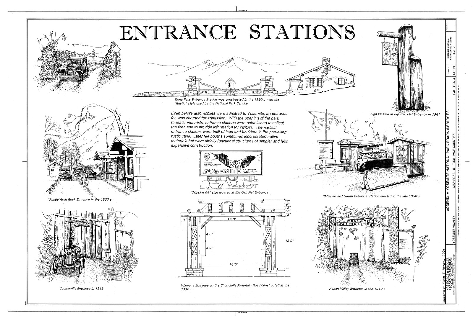 Entrance Stations, Yosemite Roads — historic image