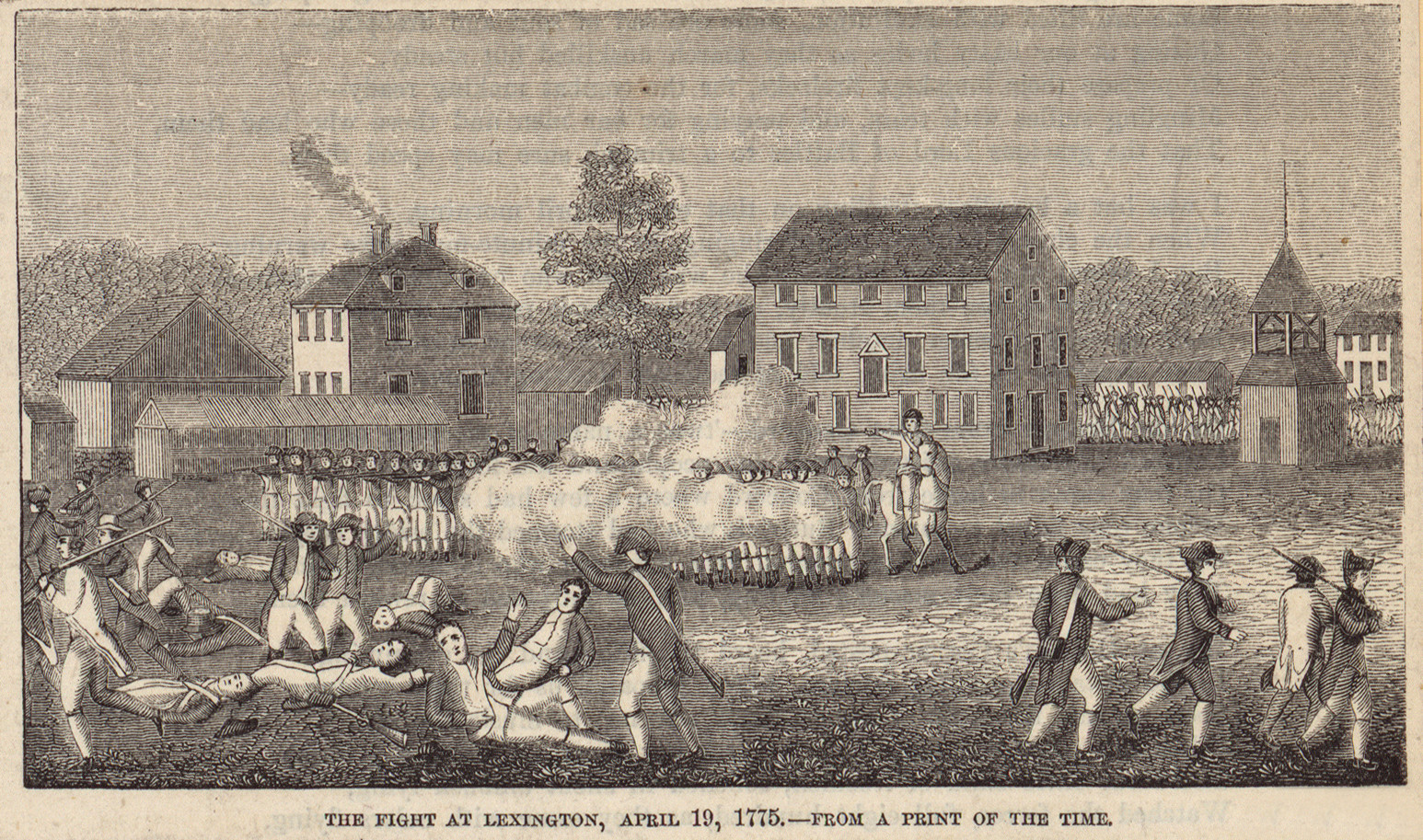 battle of lexington harpers, Massachusetts — antique map