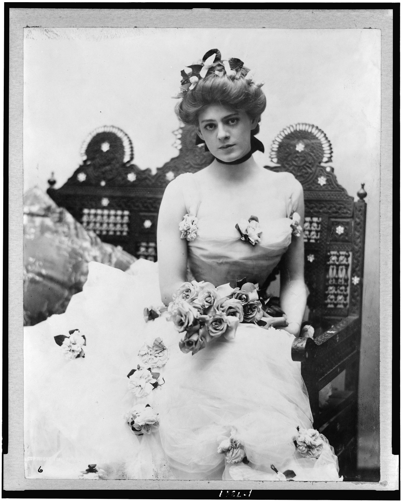 [Ethel Barrymore, three-quarter length portrait, seated, facing front], c1901. — historic photograph