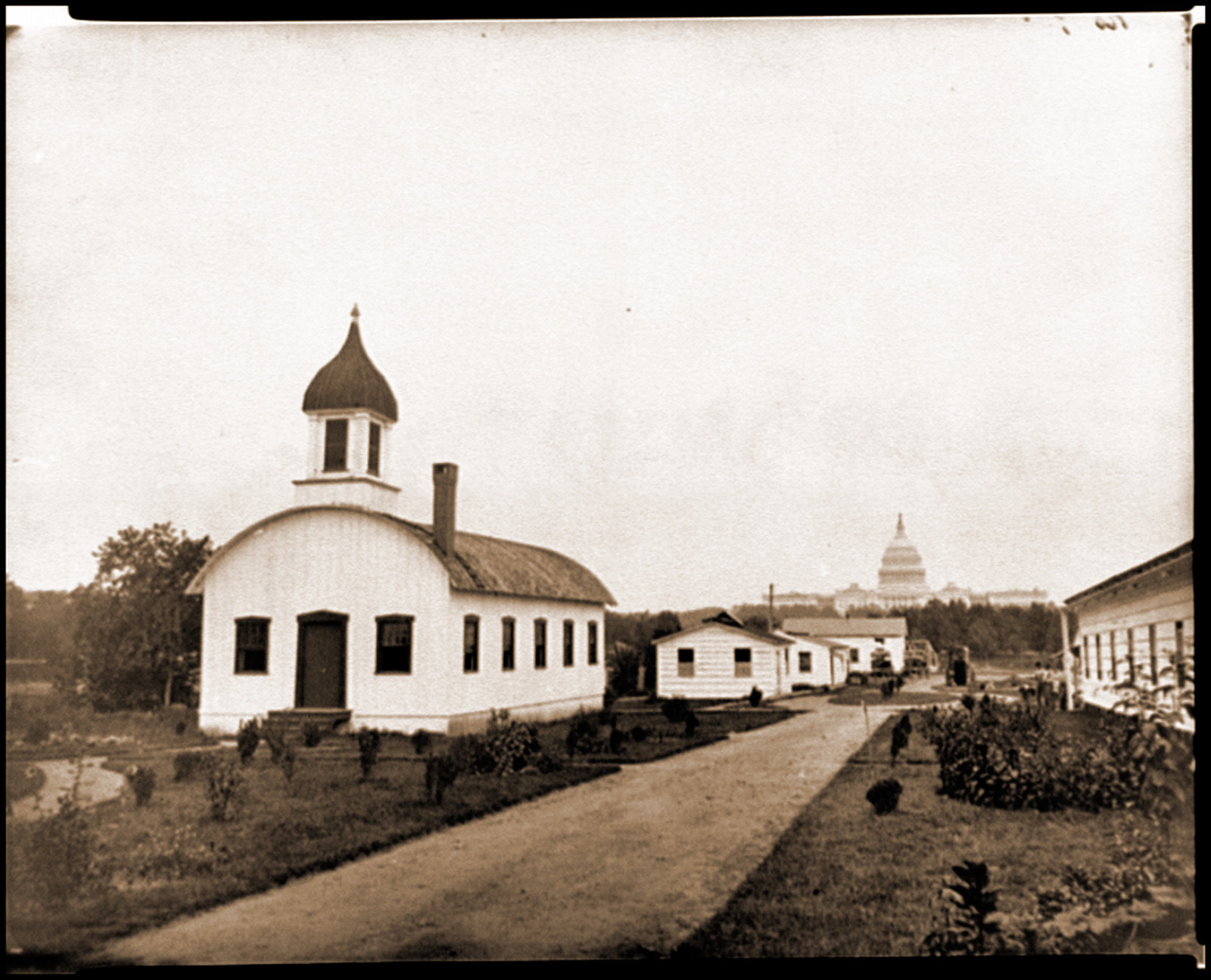 Washington D.C. Chapel and other buildings of Armory Square Hospital 6th and B Inde, 1865 — historic photograph