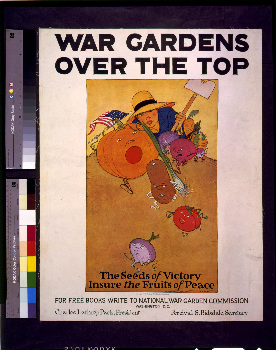 War gardens over the top. The seeds of victory insure the fruits of peace / Maginel Wright Enright., 1919 — vintage poster