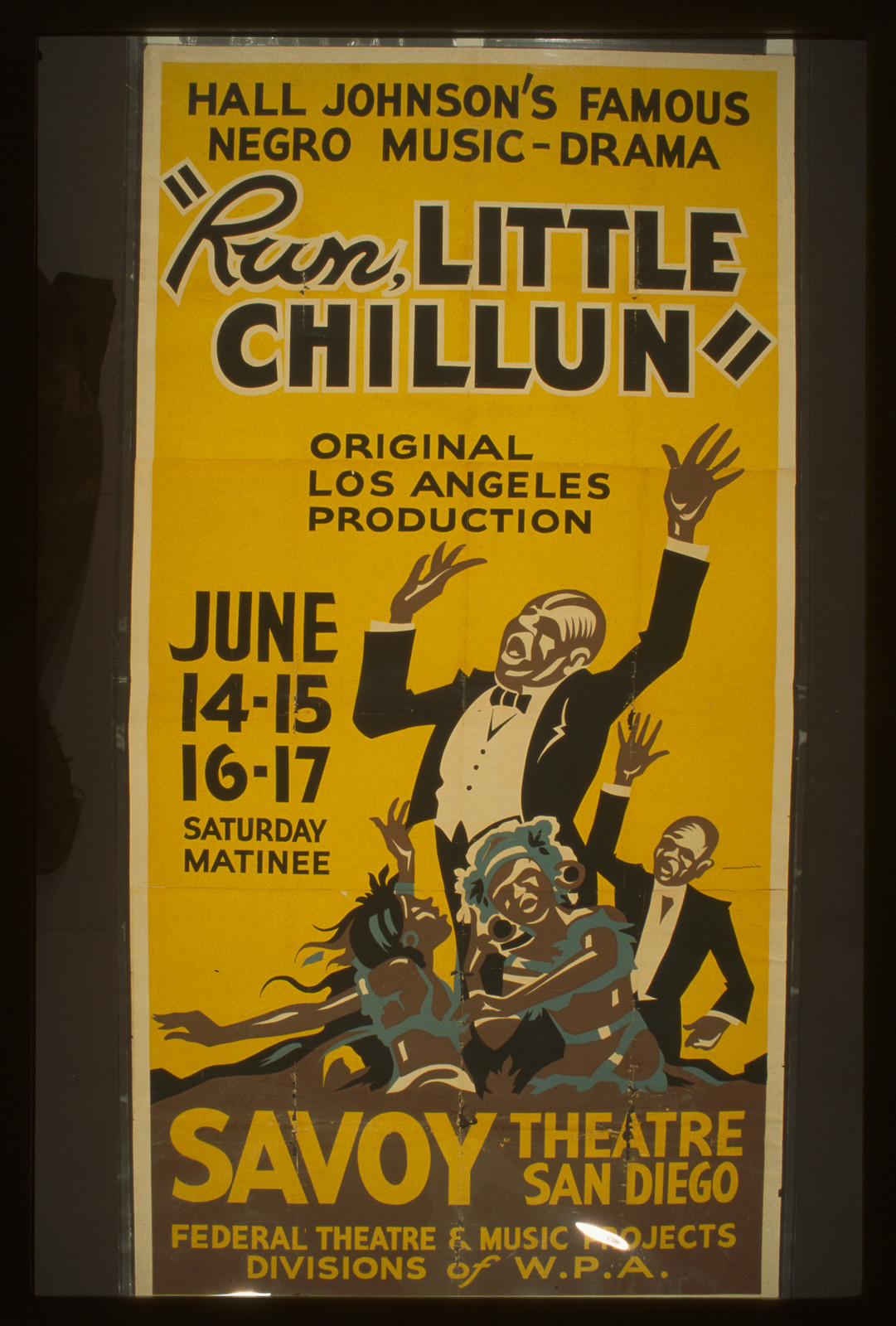 Hall Johnsons famous negro music-drama Run little chillun Original Los Angeles produc, 1936 — vintage poster