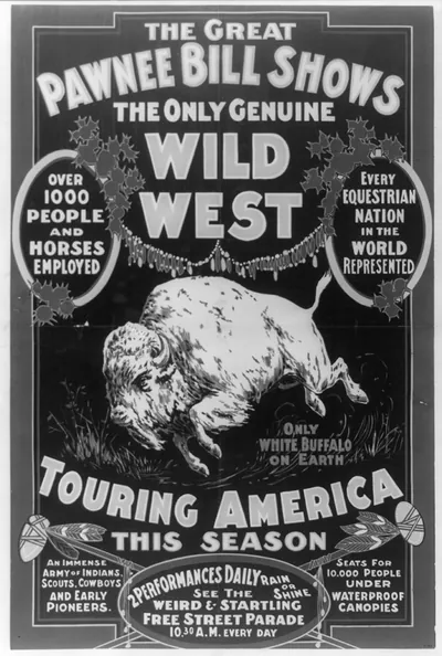 The Great Pawnee Bill shows. The only genuine wild west. Touring America ...