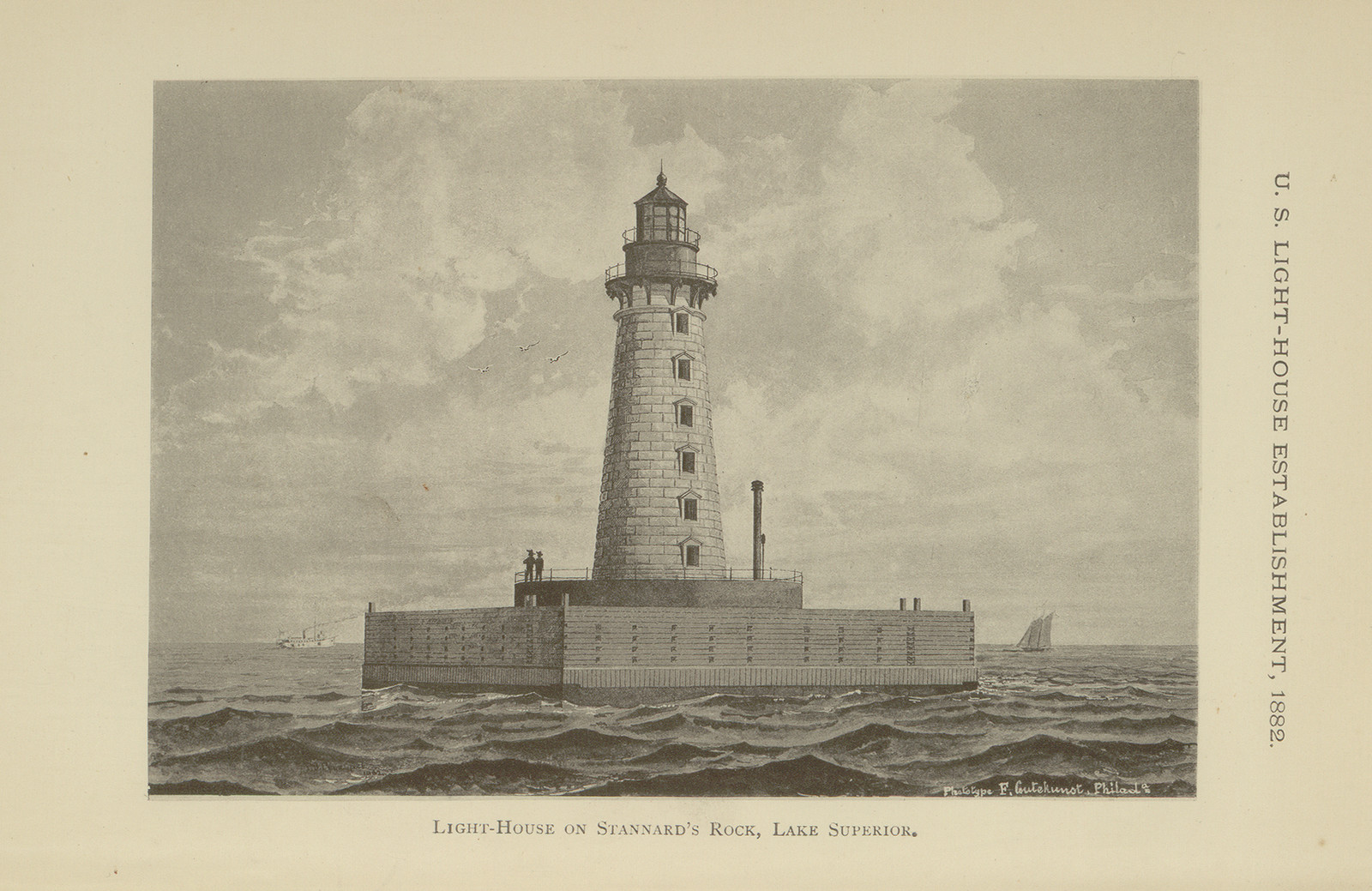 Light-house on Stannard's Rock, Lake Superior, 1882 — historic image