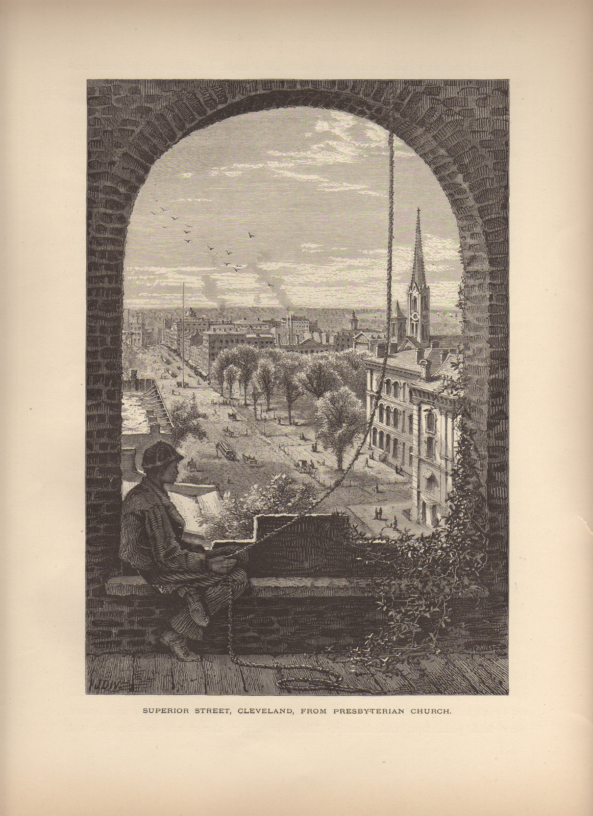 Superior Street, Cleveland, from Presbyterian Church — historic image