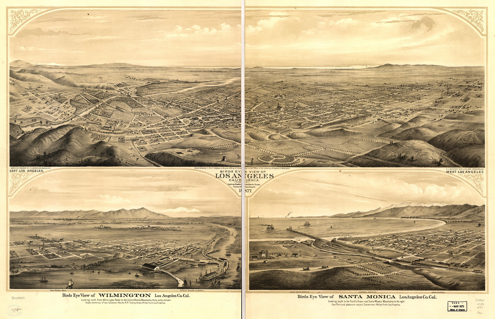 Los Angeles, California, 1877, 1877 — antique map
