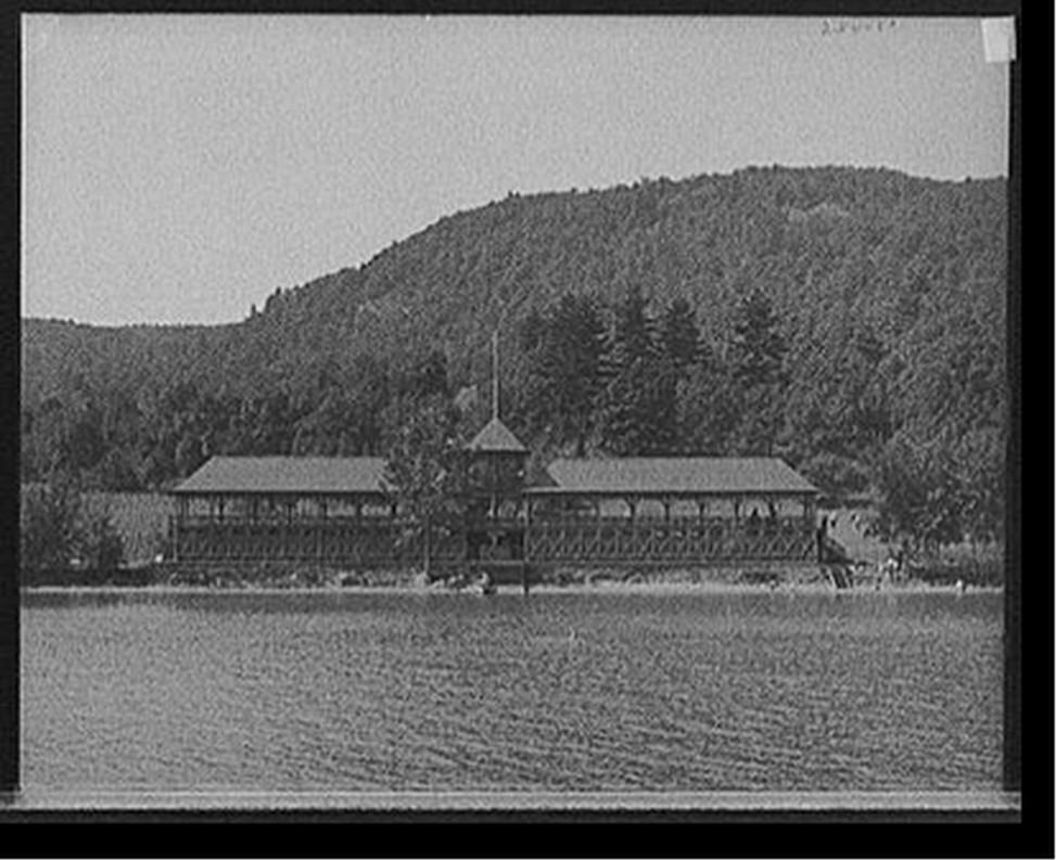 [Bath house, Silver Bay, Lake George, N.Y.], [1906?] — historic photograph