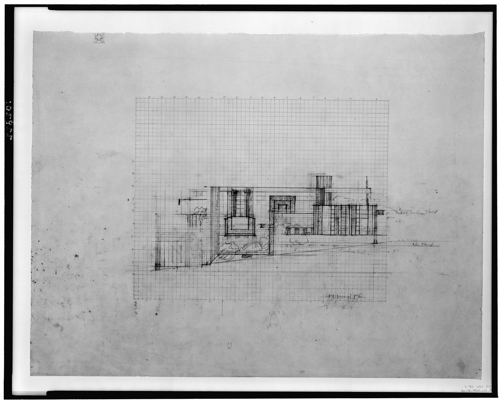 [House for Mrs. Charles P. Lowes, Eagle Rock, Los Angeles, California. First scheme, exterior], [1922] — historic drawing