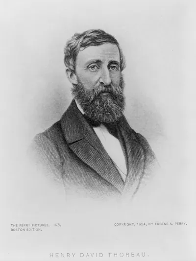 [Henry David Thoreau, 1817-1862, head-and-shoulders portrait, facing right]